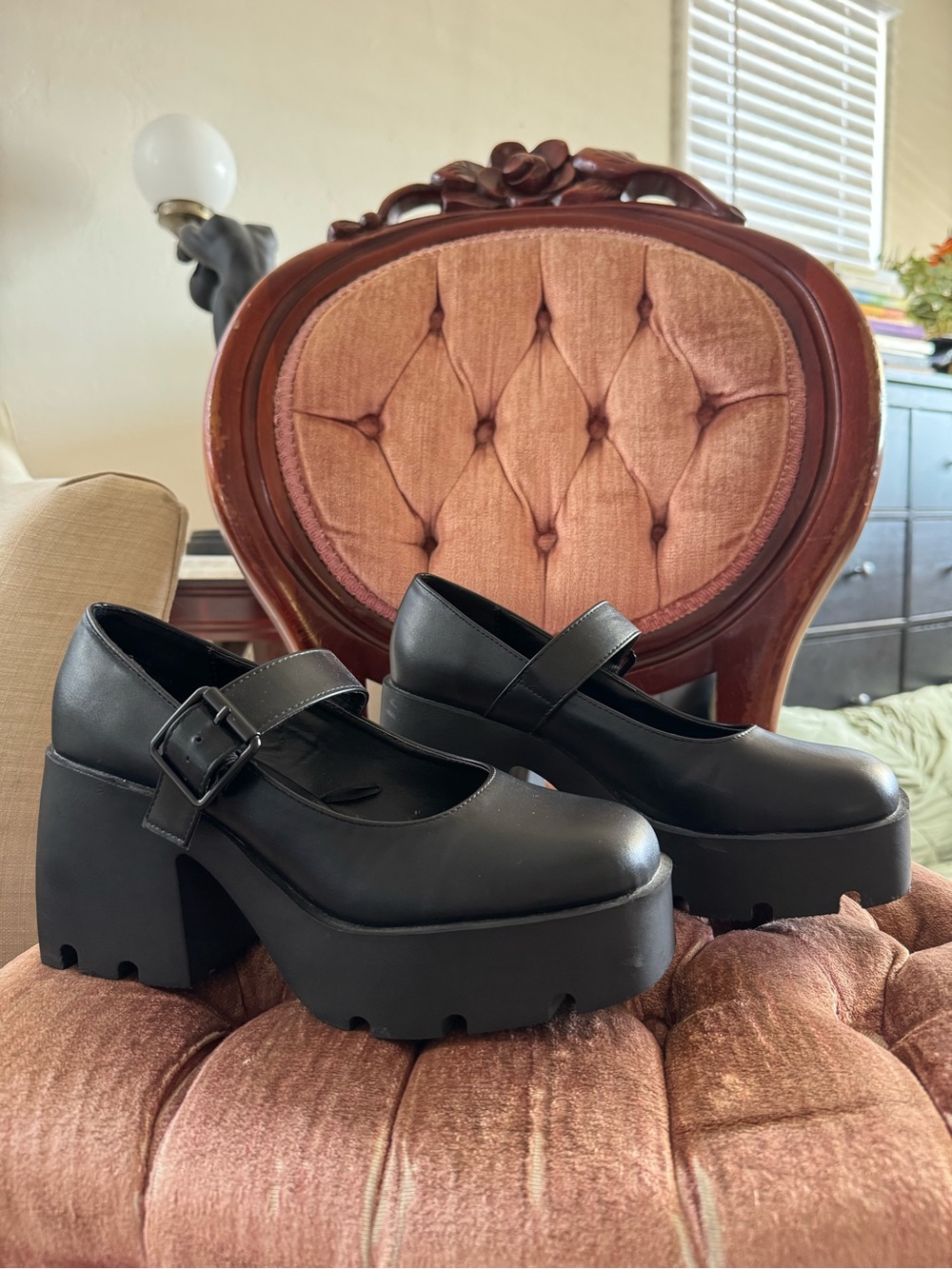 Madden Girl Black Platform Mary Jane Heels - Chunky Block Heel Women's Shoes